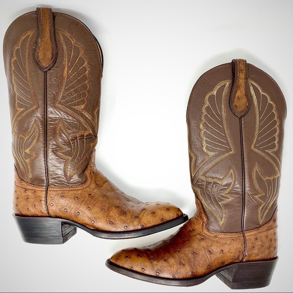 VTG Hondo Full Quill Ostrich Leather Western Boots - Picture 4 of 8